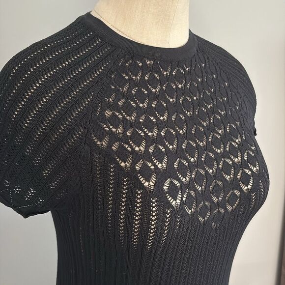 Zara Open Knit Short Sleeve Sweater Size M - Picture 3 of 10